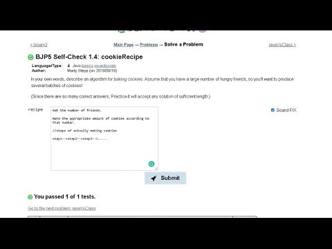 Java Practice-it Introduction to Java Programming | Self-Check 1.4 cookieRecipe