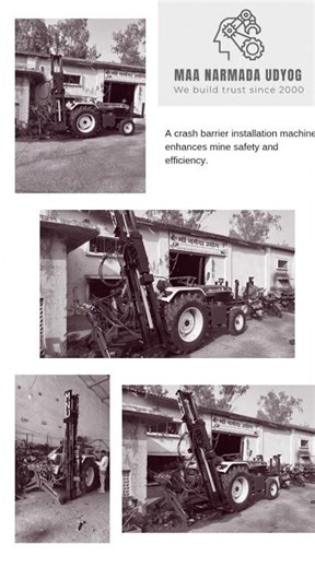 A crash barrier installation machine enhances mine safety and efficiency #crashbarrierinstallation