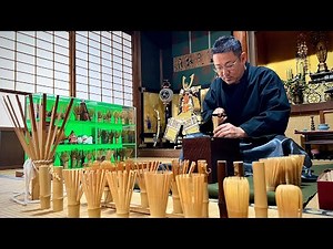 The process of making a tea whisk. Japanese tea whisk craftsmen handed down for 500 years