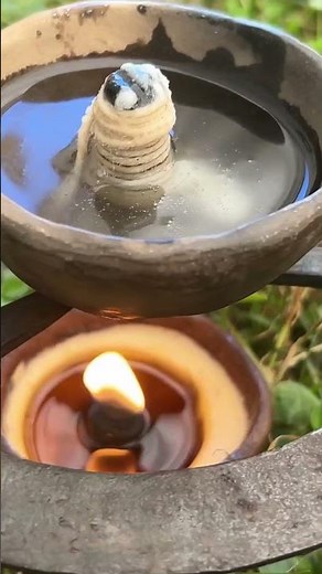 How To Use the Primitive Clay Oil Lamp #bushcraft #survival #primitive #outdoors #camping #pottery