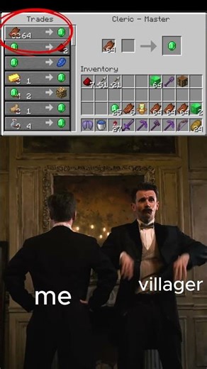 when villager tread with me #minecraft #shorts #memes