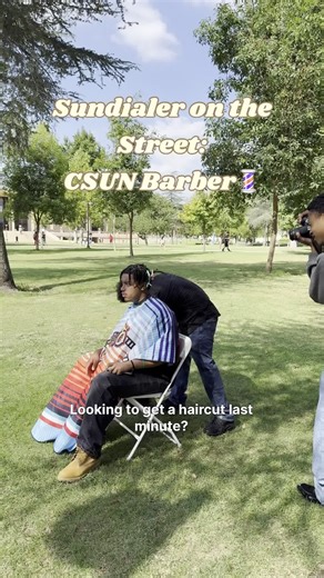 The Daily Sundial on Instagram: "With the fall semester beginning, students may be booked and busy with homework and run out of time to go to a barber. Looking for last minute hair cut? You might just bump into this matador, Saul Rojas, who cuts hair on the library lawn. 💈 🎥: Giuliana Melgar #csun #csuncommunity"