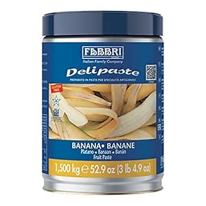 Fabbri Delipaste Banana, Flavoring Compound for Gelato, Ice Cream, Soft Serve, Pastry and Confectionary - 1 Tin of 3.3 lb