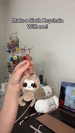 Crochet a sloth keychain with me #sloth #crochet #crocheting #crochetlove #crochetaddict #handmade #handcrafted #handmadegifts #foryou #toygift #gift #sloths #slothlove #tutorial #amigurumi #crochetsloth #crochetanimals #keychains #keychain #slothkeychain #crochetkeychain #howto #begginer | Crochet World