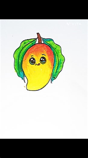 How to draw cute mango 🥭#drawing #tutorial #mango #trending #fruit #shorts #viral