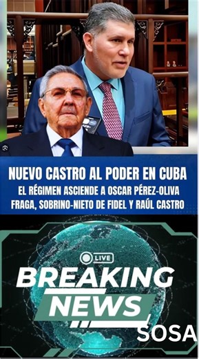 Dictatorship, corruption and nepotism in Cuba. The return of the lineage: the rise of Óscar Pérez-Oliva Fraga and the succession play of the Castro clan The recent appointment of Óscar Pérez-Oliva Fraga as Deputy Prime Minister of Cuba, while maintaining the position of Minister of Foreign Trade and Foreign Investment (MINCEX), has generated a strong political echo inside and outside the island. It is not a technical promotion, but a calculated move within the chess of Cuban power: a maneuver to