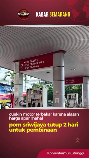 Menindaklanjuti insiden kebakaran motor di SPBU Sriwijaya, Pertamina menutup sementara operasional SPBU tersebut selama 2 hari untuk dilakukan pembinaan. Pembinaan difokuskan pada penguatan aspek keselamatan melalui pelatihan HSSE Pertamina bersama Dinas Pemadam Kebakaran (Damkar) Kota Semarang, guna meningkatkan kesiapsiagaan dalam penanganan kondisi darurat. Selain itu, dilakukan juga perbaikan sarana dan fasilitas SPBU, seperti pompa, toilet, musholla, serta fasilitas pendukung lainnya sebaga
