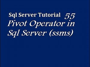 Pivot Operator in Sql Server
