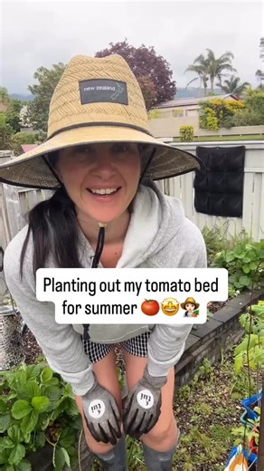 My tomato bed is my pride and joy every summer. I have 8 plants in this bed, 4 varieties: 🍅 Beefsteak (big variety) 🍅 Pink Brandywine (big variety) 🍅 Sweet 100 (cherry variety) 🍅 Omega Black Cherry (cherry variety) All powered with @tuigardenandhome products which I love! 🌱 Organic Seaweed Tonic 🌱 Sheep Pellets 🌱 Tomato Mix 🌱 Potato Food Which tomato varieties are you planting out this summer? — 👩🏻‍🌾 Hey, I’m Tash - I started gardening in pots 8 years ago and now have a small vege pat
