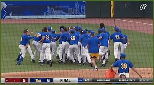 Bryce Hulett walks it off and Pitt Baseball is going to the ACC Championship semifinals! #H2P | Pitt Panthers