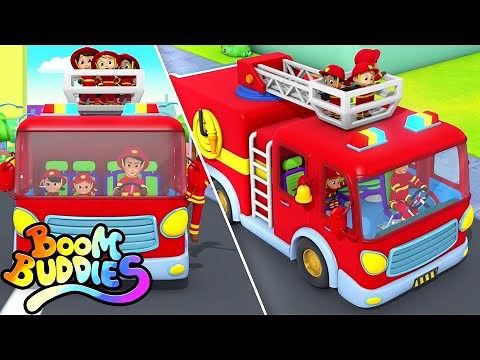 Wheels On The Fire Truck | Fire Truck Song | Nursery Rhymes and Kids Songs with Boom Buddies