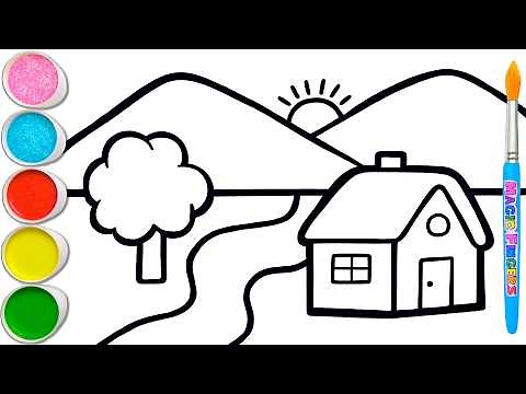 Scenery Drawing, Painting and Coloring for Kids & Toddlers | Basic Pictures #208