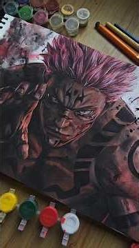 Drawing Sukuna with ₹20 Watercolors! 🤯