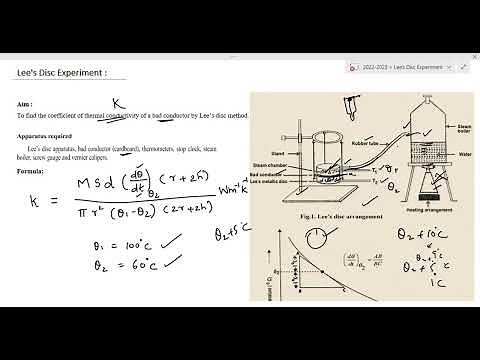 LEE'S DISC EXPERIMENT FOR THERMAL CONDUCTIVITY OF A BAD CONDUCTOR - EXPLAINED WITH CALCULATION