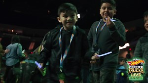 Experience Hot Wheels Monster Trucks Live™ Glow Party™ in Ft. Worth at Dickies Arena on November 9th - 10th. See the all-new Skelesaurus light up the floor along with favorites Mega Wrex, Tiger Shark, Bigfoot, Bone Shaker, and Gunkster as they smash and crash and compete in epic monster truck battles. | Hot Wheels