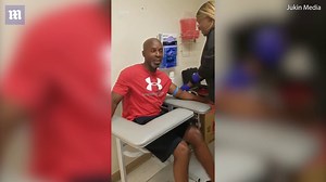 'Don't touch me!' Grown man is absolutely terrified of needles