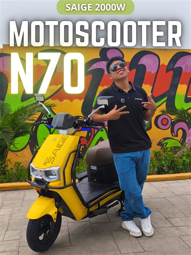 Domina todos tus recorridos con la nueva Moto Scooter Saige N70 #saige #saigeperu #vehiculoelectrico #motoelectricas #importaciones #motoscooter #villaelsalvador #lima #peru #bicimoto #bicicletaelectrica #fyp #parati