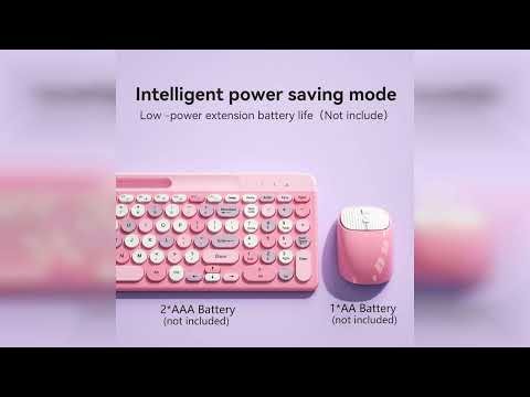 Review: Retro Wireless Keyboard with Round Keycaps, 2.4GHz Full-Size USB Cute Wireless Keyboar...