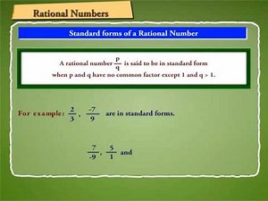 Rational Numbers in Standard Form Video Lecture | Mathematics for Grade 7