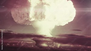 Incredible view of a nuclear explosion / mushroom cloud. Stock Video