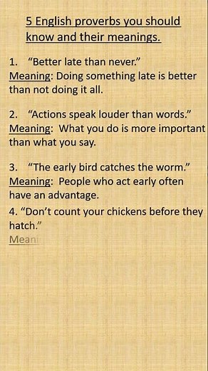5 English Proverbs You Should Know and Their Meanings