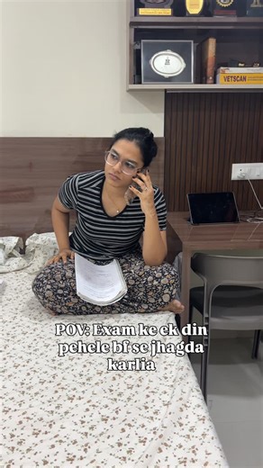 Vanshika on Instagram: "Aadat ho gai hai ab toh🧏🏻‍♀️ [ exams, boyfriend drama, student life, jhagda, priorities, life problems, Indian household, Girlfriend, failing exams, studying, couples, relationship, ] #relationships #explore #reelitfeelit #fypシ❤️💞❤️ #couplegoals"