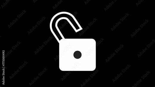 Unlocking Animation on a Transparent Background. Lock Unlock
