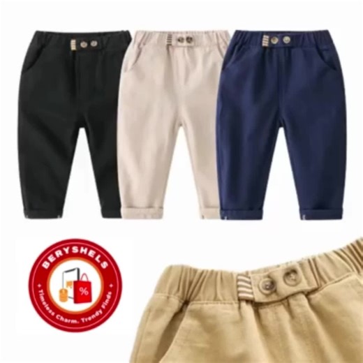 Elevate your little one’s style with our Trendy Kids' Solid Color Pants, perfect for boys for aged 2 to 8 years old! 👦 Whether it's for a casual day out or a formal family event, these versatile cotton pants deliver comfort and class in every step. Available in classic