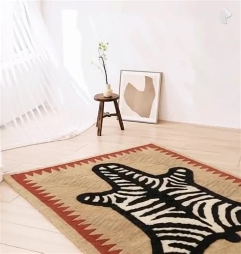 Hand-tufted Wool Rug: Zebra Print Animal Skin, Safari Nursery Decor - Etsy
