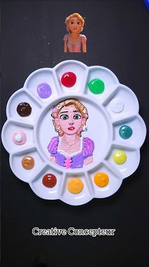 Tangled || Painting Rapunzel | Color Mixing | New Color Guess the color? #shorts #tangled #rapunzel