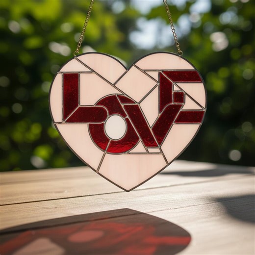 Love Heart Stained Glass Pattern – Suncatcher Panel, Art Decor (pdf Svg Png) - Etsy Australia