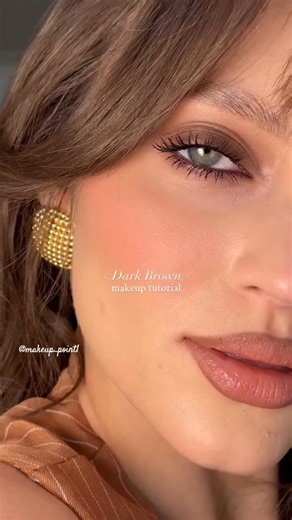 Dark brown makeuptutorial ✨🍂 makeup tutorial🔥 #shortsfeed #softglamlook #makeuptutorial #smokeyeye