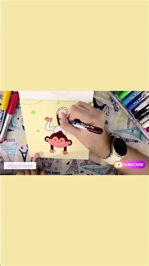 🐒 Coloring a Monkey | Learning Color Names🎨| Coloring Fun for Kids & Adults | GiggyVerse ✨ #shorts