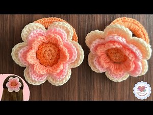 So Cute🌹 Crochet Flower Hair ties/ Super Easy Crochet Tutorial