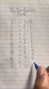 17K views · 32 reactions | Here is an easier way to learn your 5 timetables math #math #Timetable  | Professor_1o1 | Facebook