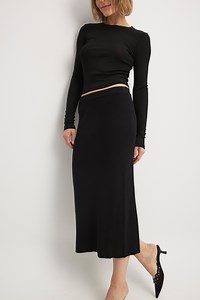Knitted Midi Skirt Black