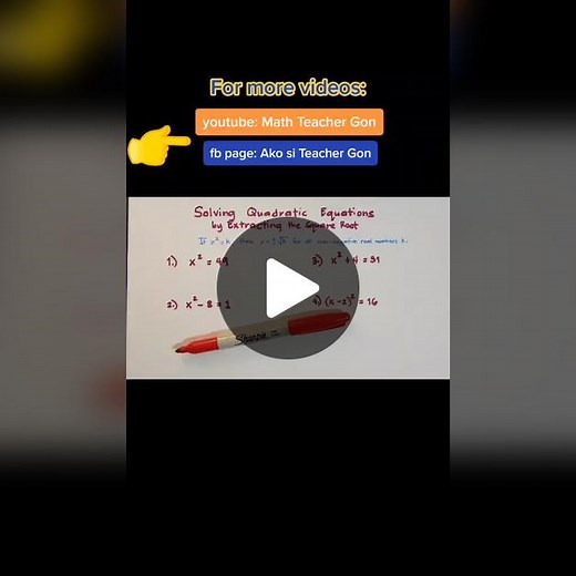 Solving Quadratic Equations by Extracting Square Roots