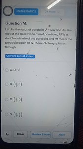 MATHEMATICS2   moreQuestion 41:Let S is the focus of parabo... | Filo