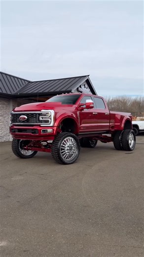 KING OF CARS & TRUCKS INC. on Instagram: "2025 Ford F450 ANY LEVEL 🔥🔥 $199,900 Platinum Plus Rapid Red 6.7L HO Powerstroke ONLY 1,700 Miles 0-13” Any Level Lift 28” @kg1forged Wheels 40” Fury tires Full Paint Match Cowl Hood Train Horn Baddest of them All 😮‍💨 Text @nj_truck_king_scott 856-420-0787 Text @nj_truck_king_deena 856-420-0788"
