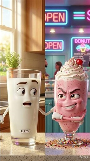 An AI Video of Milk and Milkshake ☠️ #aianimation #aivideos #music