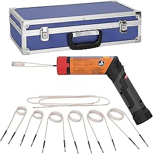 Upgrated Magnetic Induction Heater Kit,Heat Induction Tool,1100W 110V Hand Held Induction Bolt Removal Tool For Rusty Screw Removing with 8 Coils and Box, Can Be Used At an Angle.