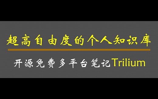 免费开源笔记trilium|超高自由度的个人知识库