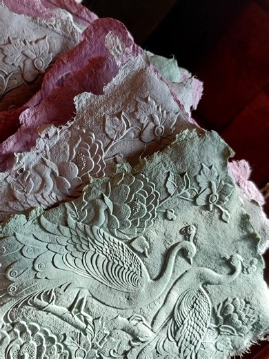 Peacock Handmade Embossed Paper: (4x6, 12 Pack) - Etsy