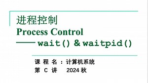 进程控制：wait() & waitpid()