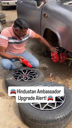 Sha Custom Paints on Instagram: "🚘 Hindustan Ambassador Upgrade Alert! 🚘 This classic beauty originally came with 165/80/R15 tyres — but we’ve taken it to the next level by upgrading to 195/65/R15 Toyota Innova alloy wheels! 🔥 To make this perfect fit possible, we designed and installed custom alloy spacers, specially made for the Ambassador. 💪 We manufacture these precision-fit alloy spacers for any vehicle — so if you’re planning a similar upgrade, just reach out! We can ship the spacers a