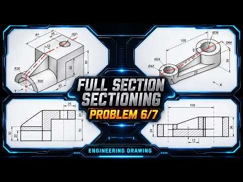 Full Sectioning | Problem 6/7 | Engineering Drawing | 9.6/9.7