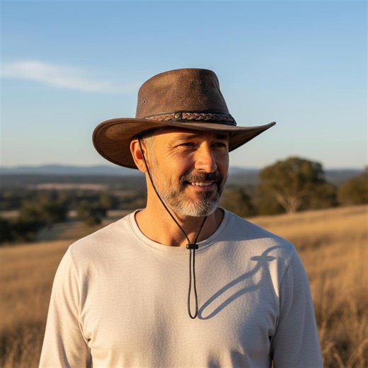 Australian Western Style Leather Hat Cowboy Bush Hats Crushable - Etsy