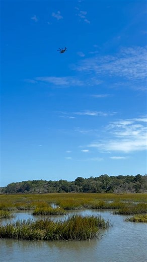 Military helicopter in Murrells Inlet, SC passing over Huntington Beach State Park (click for full view) | Austin Bond Photography