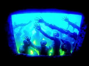 Floating Zombie Parts Spooky Fake Window Projector 4K Looping Backgrounds