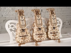 Ugears Hurdy Gurdy Model Kit Assembly Video || English Voiceover